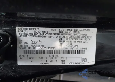 2016 Ford Focus Se из США, поврежденный, VIN 1FADP3K2XGL277783